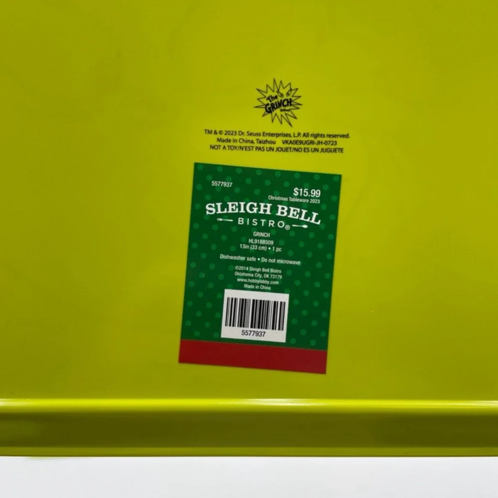 Grinch Melamine Christmas Platters Green Face Dr. Seuss 2023 Holiday‎ Edition